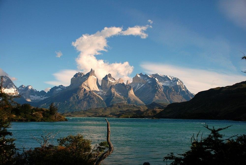 Granite peaks above a lake in Torres del Paine